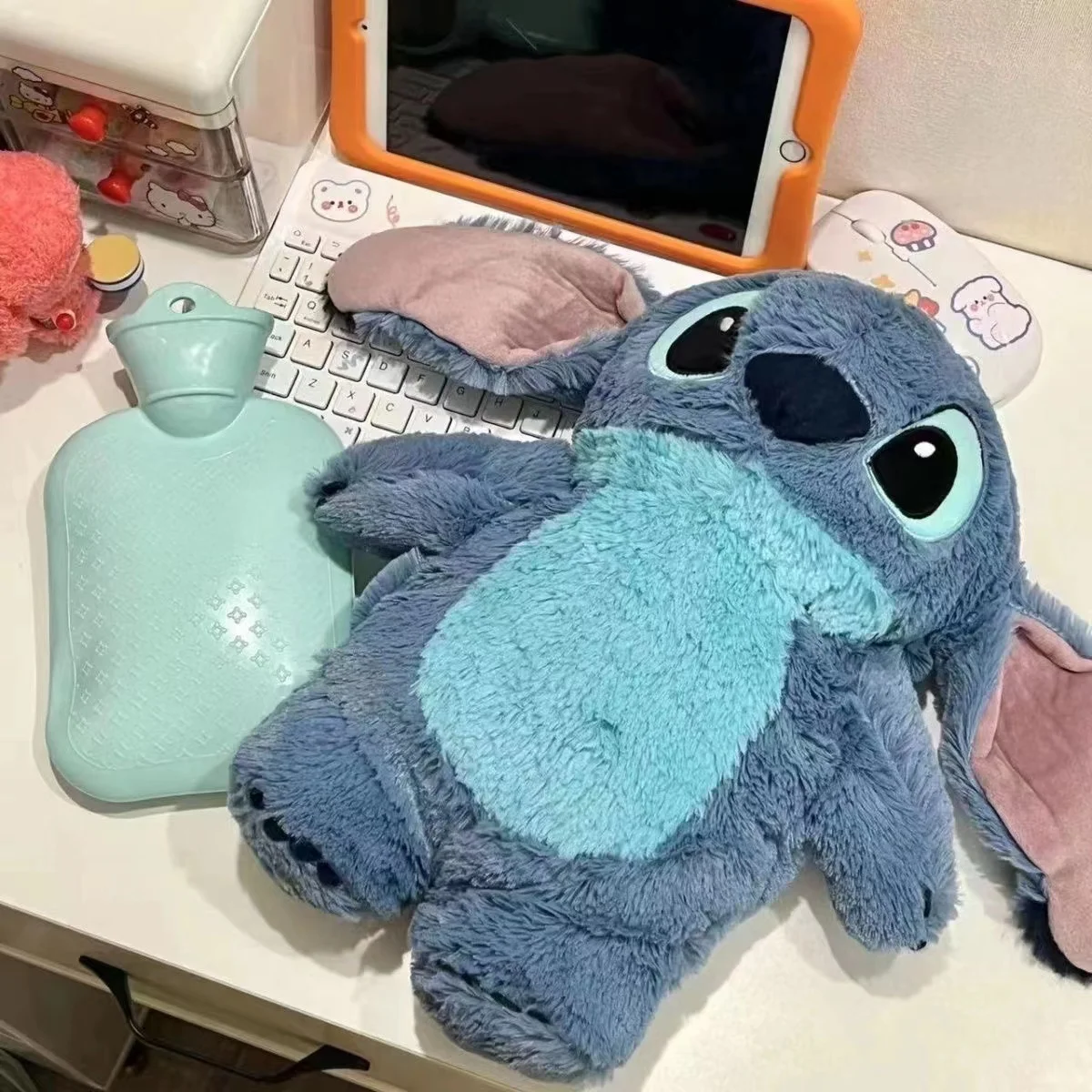 

Disney Turo Stitch Plush Hot Water Bottle Winter Anime Water Filling Hand Warmer Little Monster Gifts