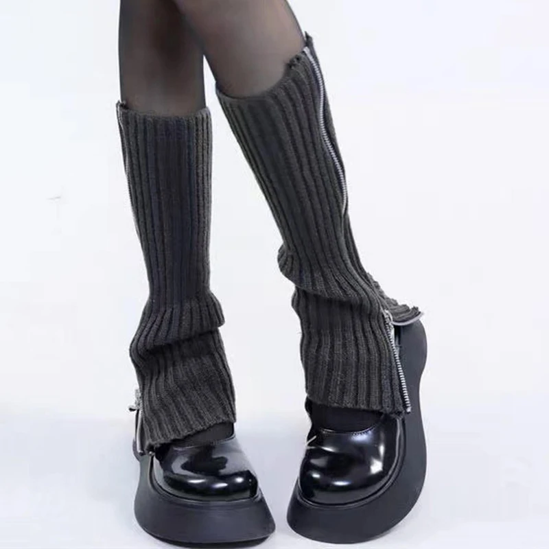 Осенние и зимние теплые вязаные шерстяные носки Jk на молнии сложенные