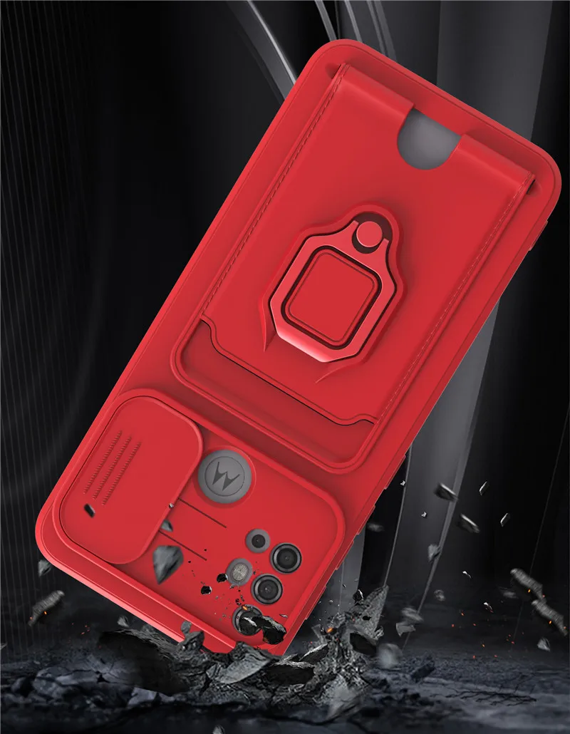for motorola moto g10 g20 g30 g50 5g g60 g60s lens camera protection phone case for moto g31 g41 card slot ring holder cover free global shipping