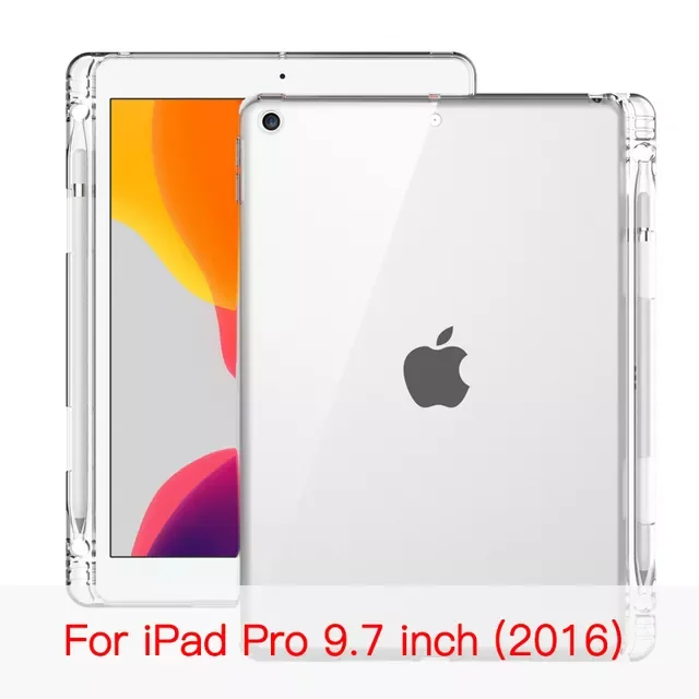 

Cover For iPad 10.2 7 8 Mini 2 3 4 5 9.7 2018 Pro 10.5 11 Air 2 3 4 With Pencil Holder TPU Silicon Back Tablet Case