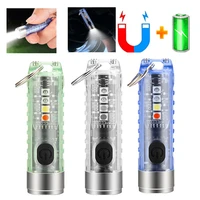 portable led work light mini flashlight keychain waterproof led light pocket torch lamp rechargeable camping outdoor lighting