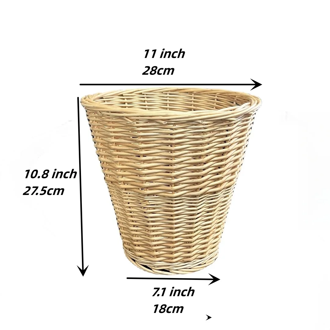 Винтажная корзина для отходов из соломы мусорная ручной работы офисных хранения