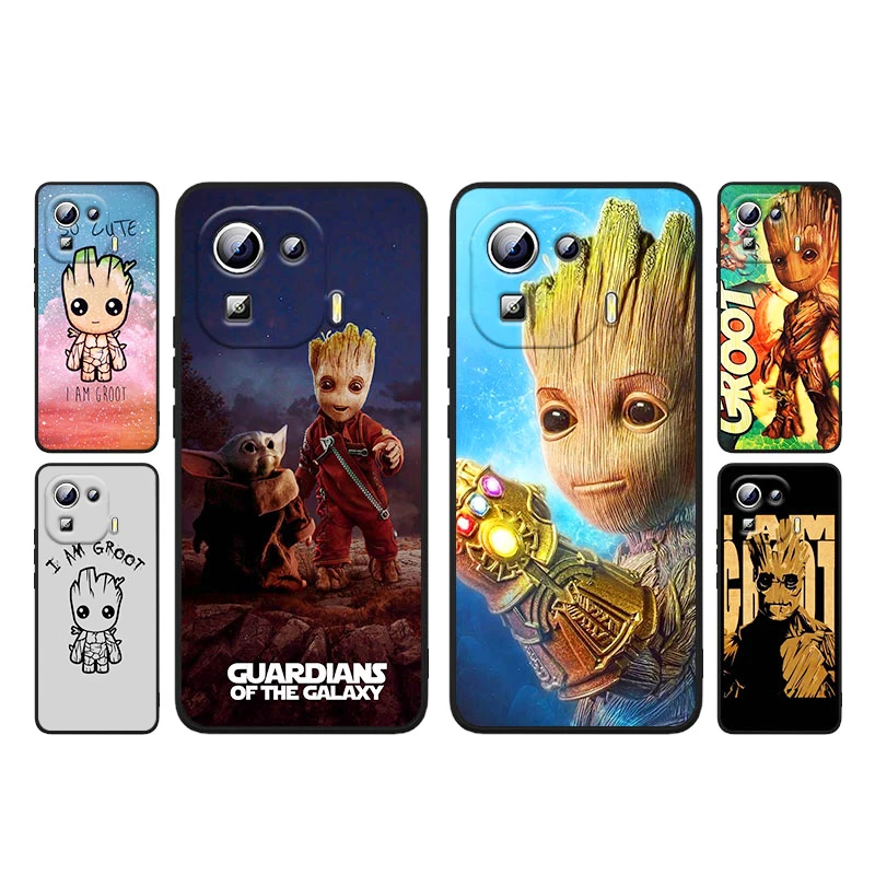 

Marvel I am Groot Phone Case Xiaomi Mi 12 12X 11T 11 11i 10i 10T 10S Note 10 9 Lite Ultra 5G Silicone TPU Cover