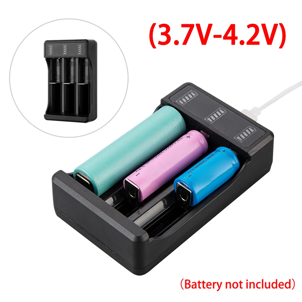 

Universal Usb Battery Charger 3/4 Slot Charger 18650 Lithium Batteries Charging Adapter 4.2V Fast Charger With Indicator Light