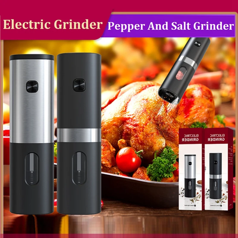 

Electric Grinder With LED Light Adjustable Coarseness Nuts Grains Crusher Mini Salt And Pepper Grinder Kitchen Tool