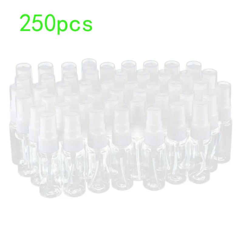 

250pcs Empty Clear Plastic Fine Mist Spray Bottles with Microfiber Cleaning Cloth 20ml Refillable Container Perfect for Cleaning