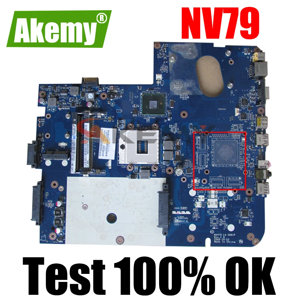 

AKEMY LA-5881P Laptop Motherboard for Gateway NV79 MBWHH02001 MB.WHH02.001 NAYF0 Intel HD Mainboard