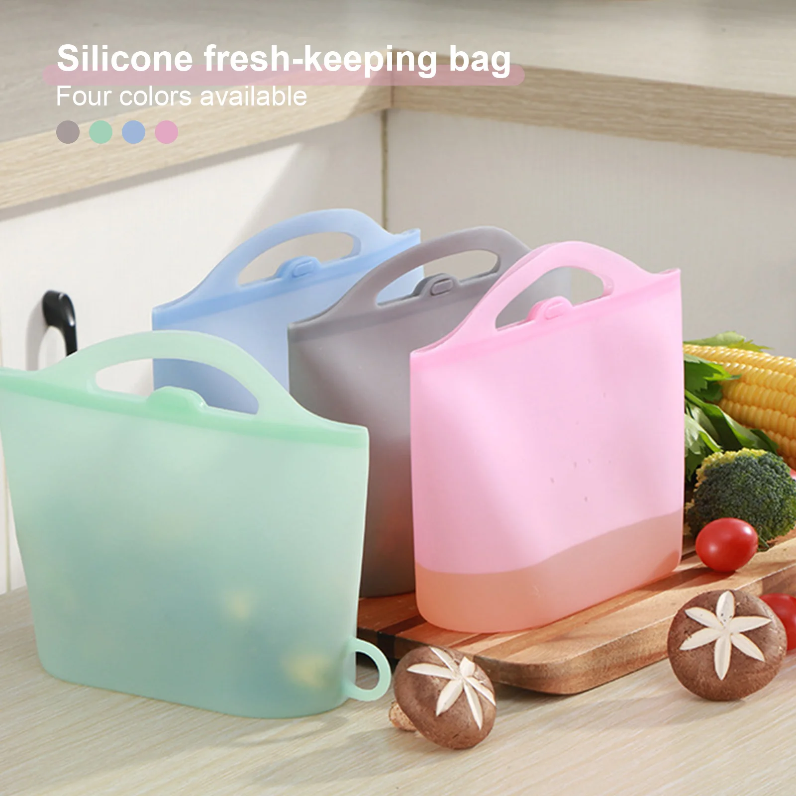 

Силиконовый Пакет для хранения продуктов, Многоразовые Пакеты с застежкой-молнией для хранения продуктов, герметичный пакет для хранения ф...