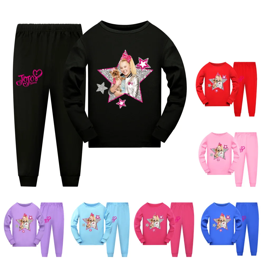 

Kids Pajamas Set Children Sleepwear Cartoon JOJO Siwa Pyjamas Pijamas Baby Boys Girls Top+Pants Cotton Nightwear