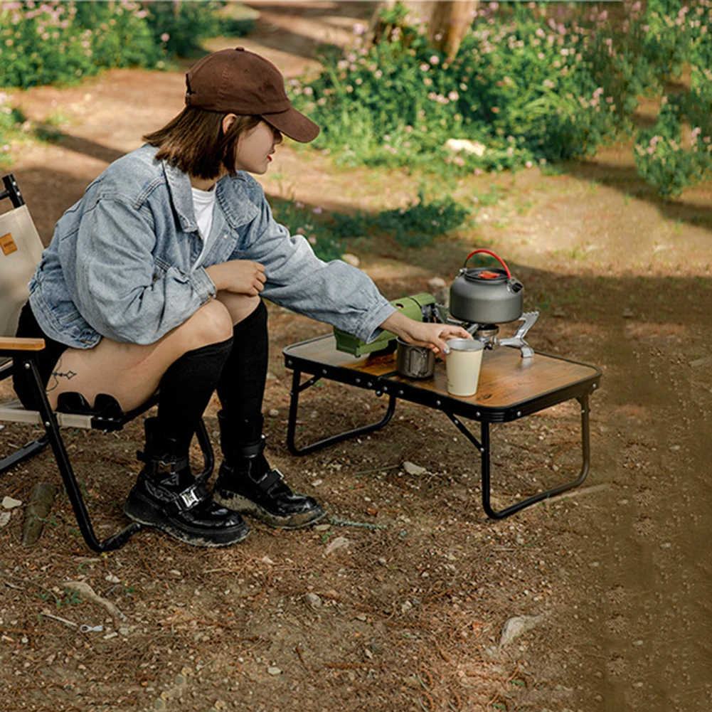 Складной мини-стол для кемпинга уличный Ретро столик отдыха из сплава под