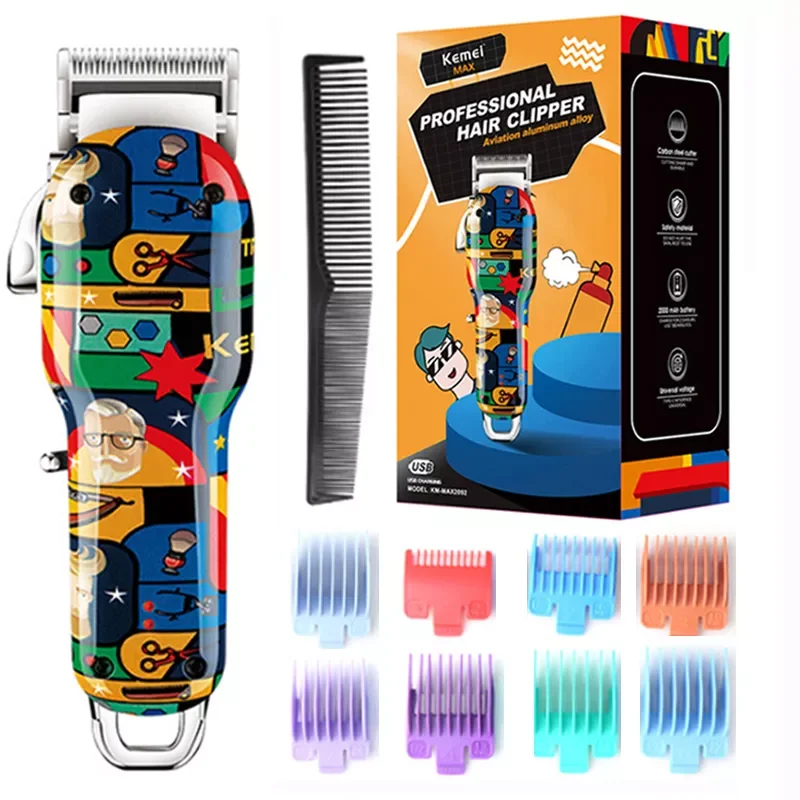 

kemei barber adjustable cordless hair clipper for men professional hair trimmer precision haircut machine lithium ion