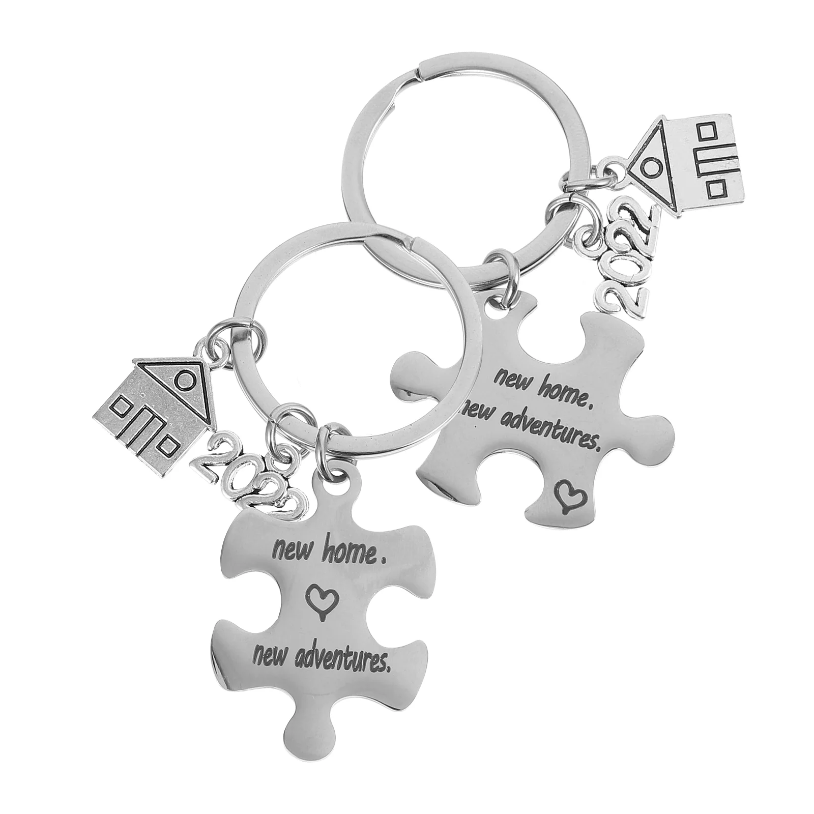 

New Home Keychain Gift Gifts Key Housewarming House Keyring First Ring Homeowner Couples Keyringsneighbor Warming Puzzle Couple