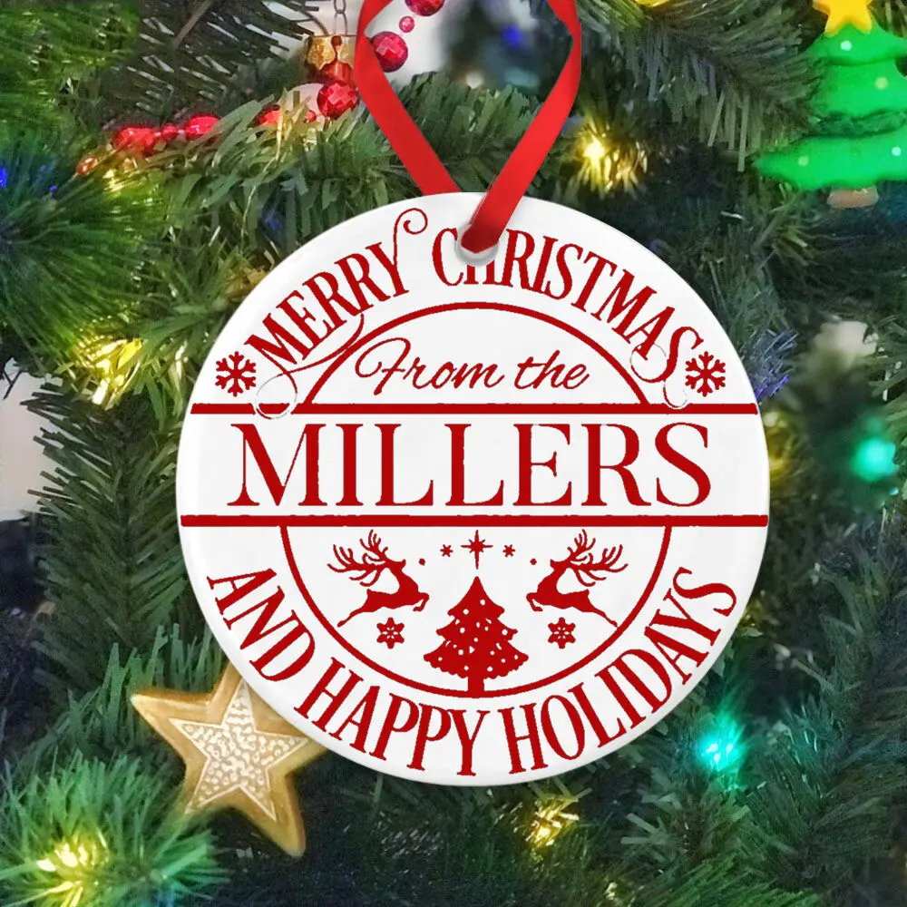 Рождественское семейное имя орнамент кулон рождественская вечеринка декор