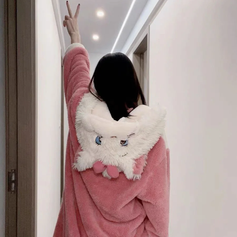 Женский фланелевой халат пижамы для косплея с животными ночная рубашка