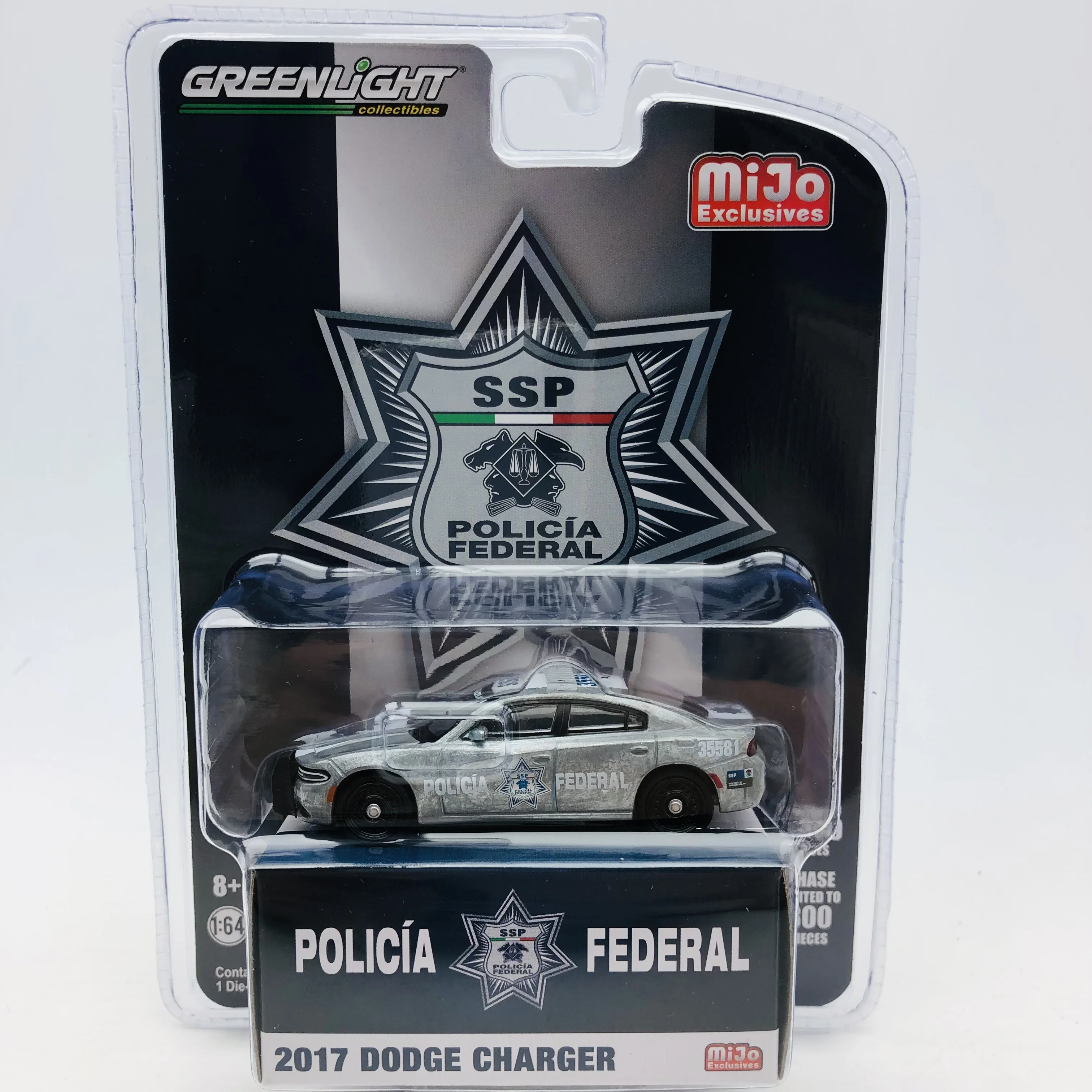 1/64 GreenLight 2017 Dodge Challenger  Mexican Police Department mijo limited  Collection  die-cast alloy car models