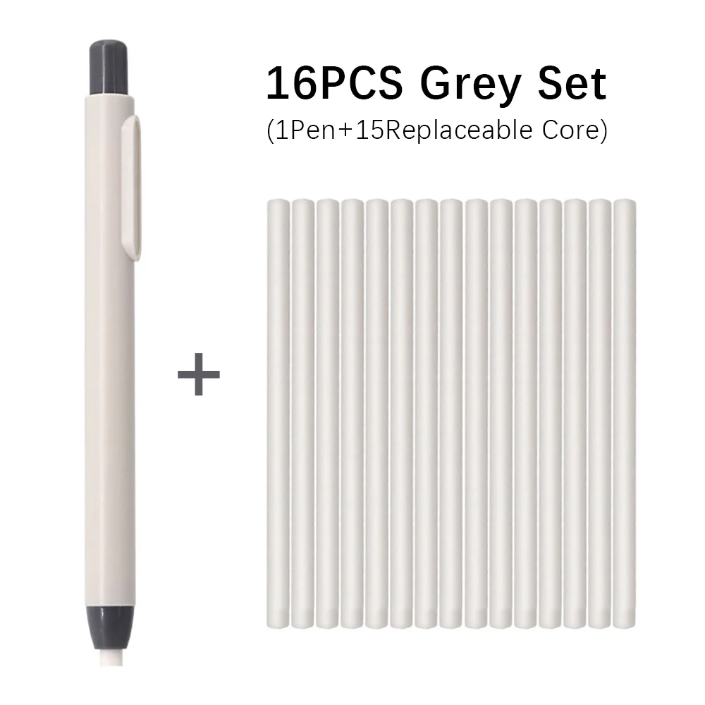 

16 шт./компл. резиновый ластик с нажимным типом со сменным сердечником, автоматический ластик для ручки, инструмент для коррекции ошибок, офисные школьные принадлежности