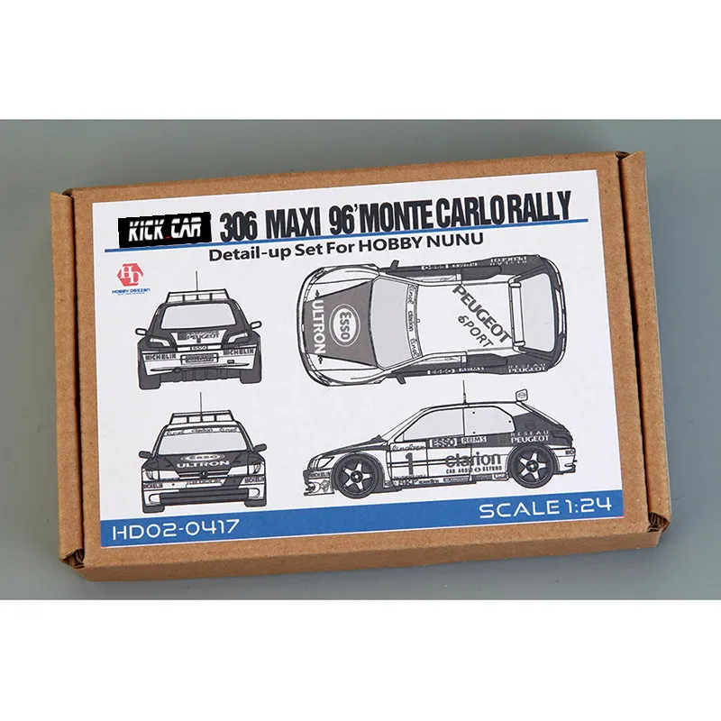 

Hobby Design HD02-0417 1/24 306 Maxi 96' Monte Carlo Rally Detail-up Set Metal Model Car Modifications Set For Hobby NUNU