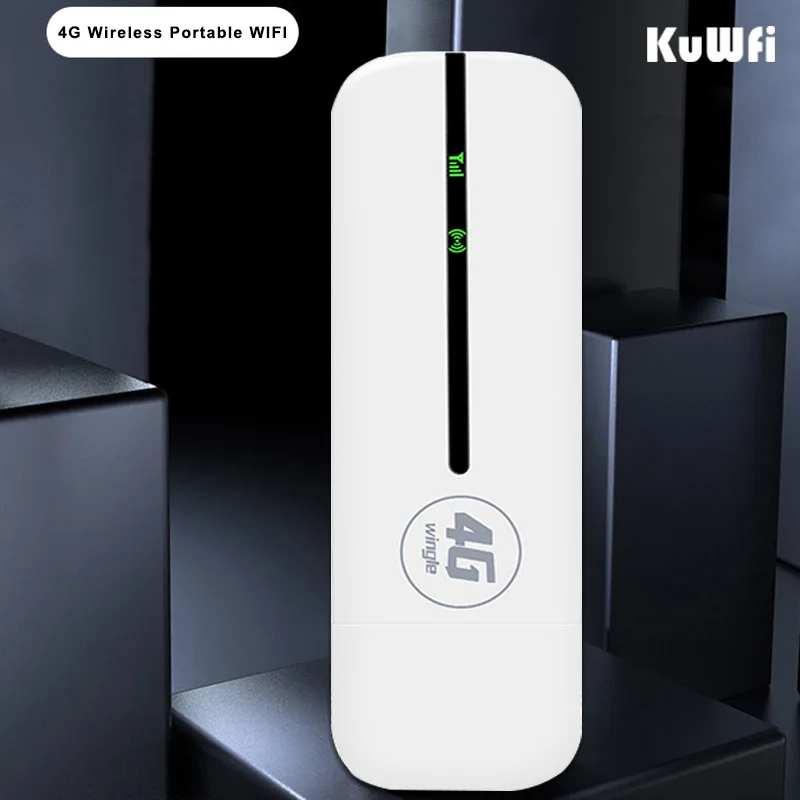 

KuWFi USB Dongle 4G LTE Router 150Mbps Modem Stick Mobile Broadband Wireless WiFi Adapter 4G WiFi Router with Sim Card Home