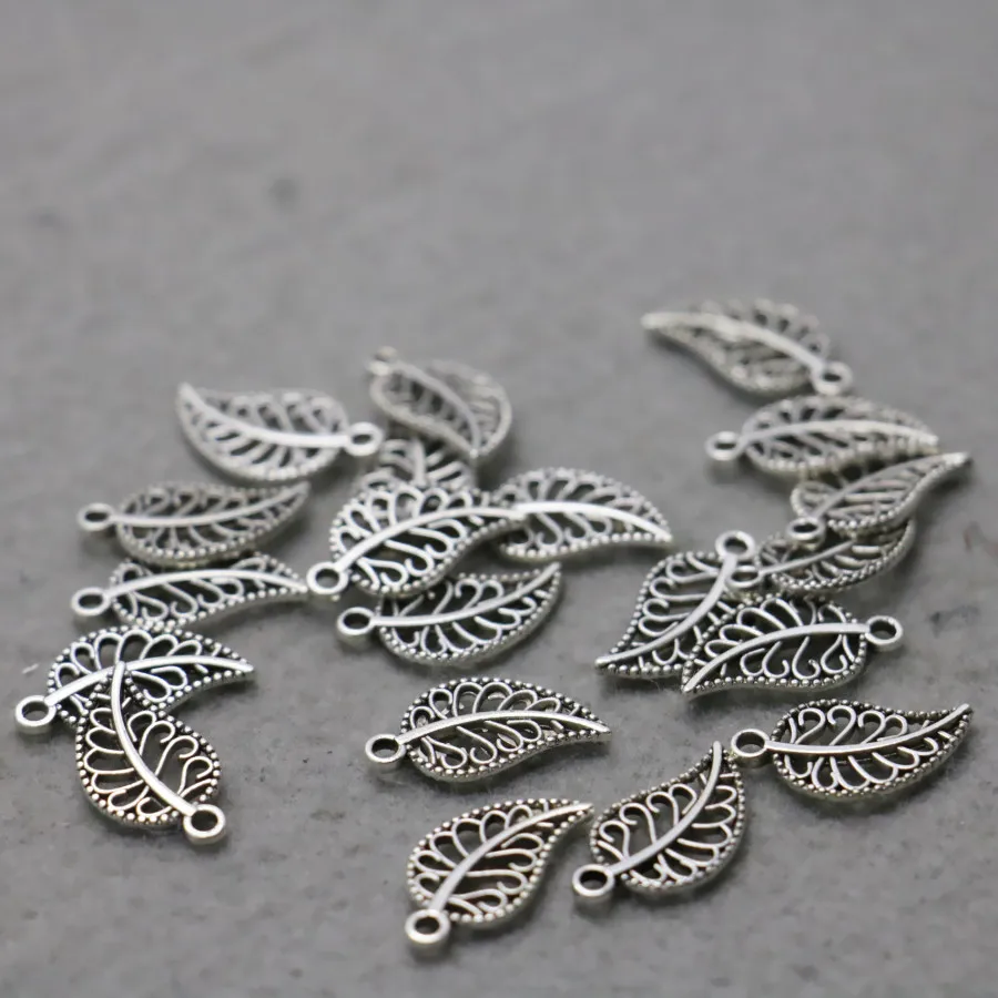 

5PCS Hot wholesale Accessory buttons Fittings for snaps jewelry Alloy leaf Silver-plate DIY Girl Jewelry Making Design separate