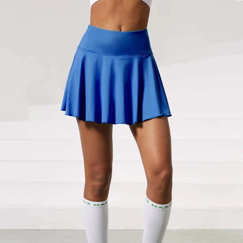 Women High Waist Sports Tennis Short Skirt Fitness Gym Leggings Golf Skorts Athletic Running Workout Pleated Skirts With Pocket