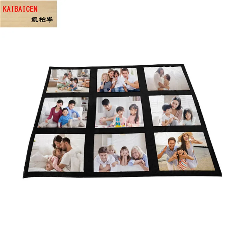 Черное Сублимационное одеяло 9 ячеек/15/20 квадратных клетчатых - Цена: 2484.1