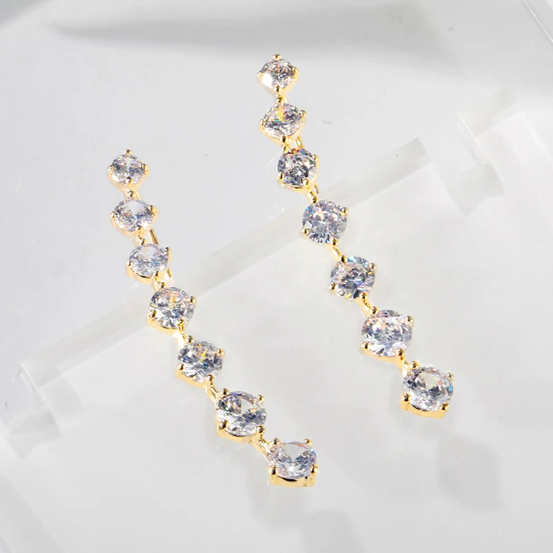 

Fashion Simple 1 Pcs Round CZ Zirconia Stud Earrings for Women Student Shinny Crystal Party Jewelry Brincos