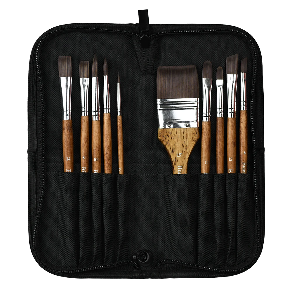 

10PC/Set WS-10 Taklon Hair Wooden Handle Watercolor Acrylic Art Supplies For Artist Paint Brushes