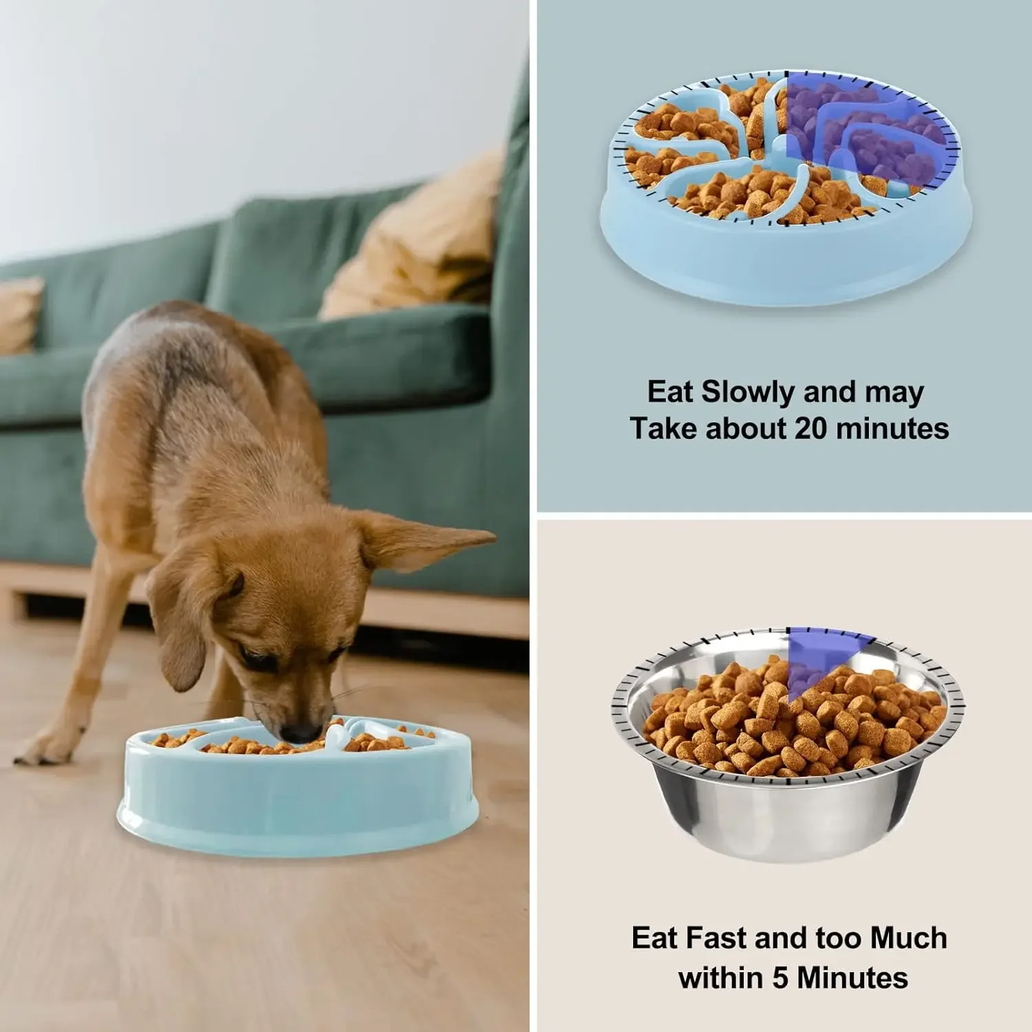 Миска для медленного кормления домашних животных забавная Нескользящая миска