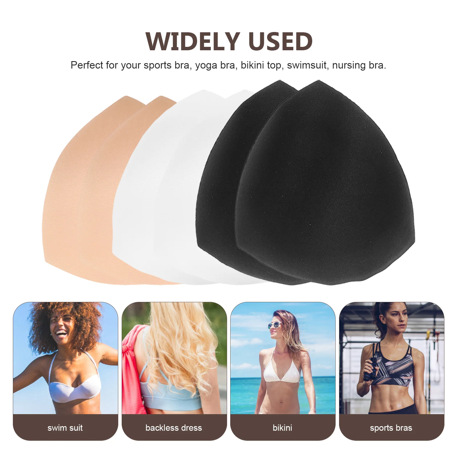 6 пар женских съемных губчатых подушечек подушечки для купальников спортивные