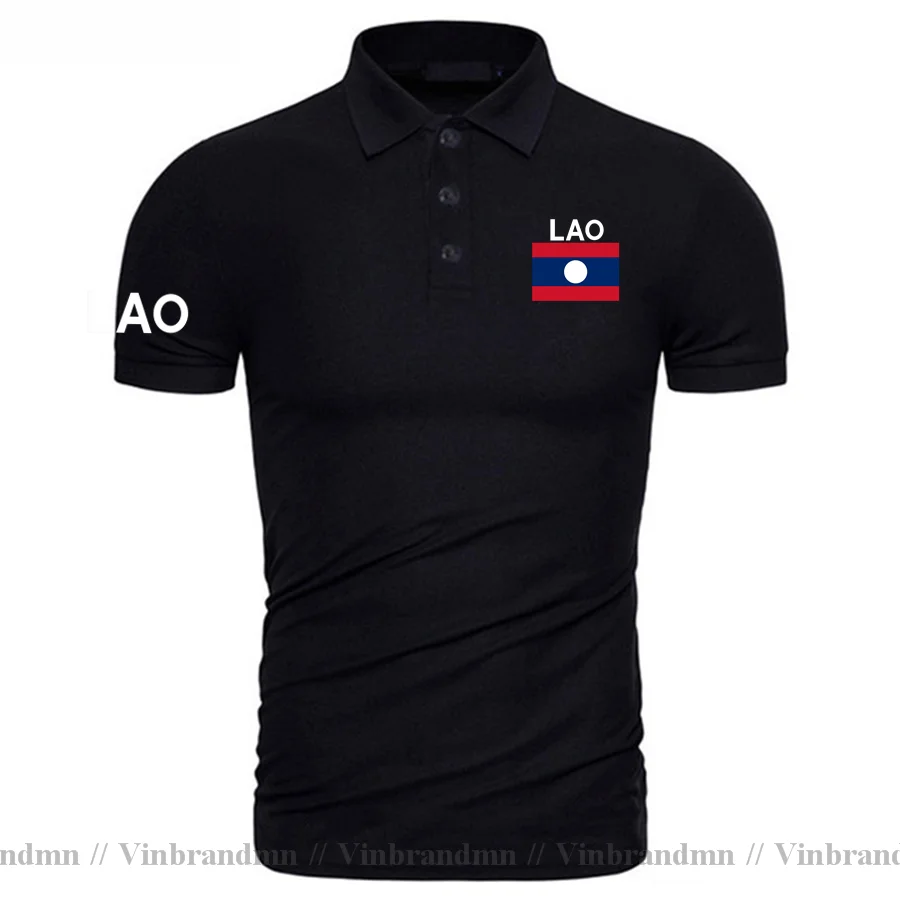 

Laos Polo shirts Men Short Sleeve Fashion Brand Shirt Laotian Lao Clothing Country Flag Design 100% Cotton Nation Team Tops Tee
