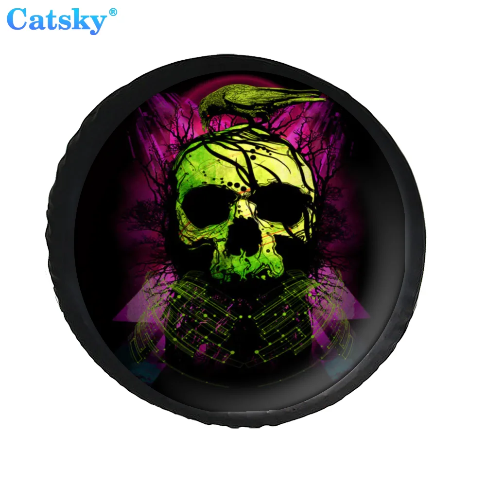 

Аксессуары для шин Skull Cool, чехол для запасных шин, протектор автомобильной шины для внедорожника, фургона, уличные водонепроницаемые автоза...