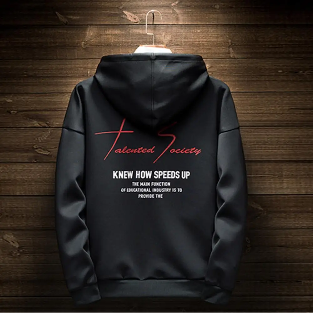 

Men Pullover Hoodie Embroidery Temperament Streetwear Alphabet Large Pocket Hoodie Sweatshirt Men Hoodie for Working