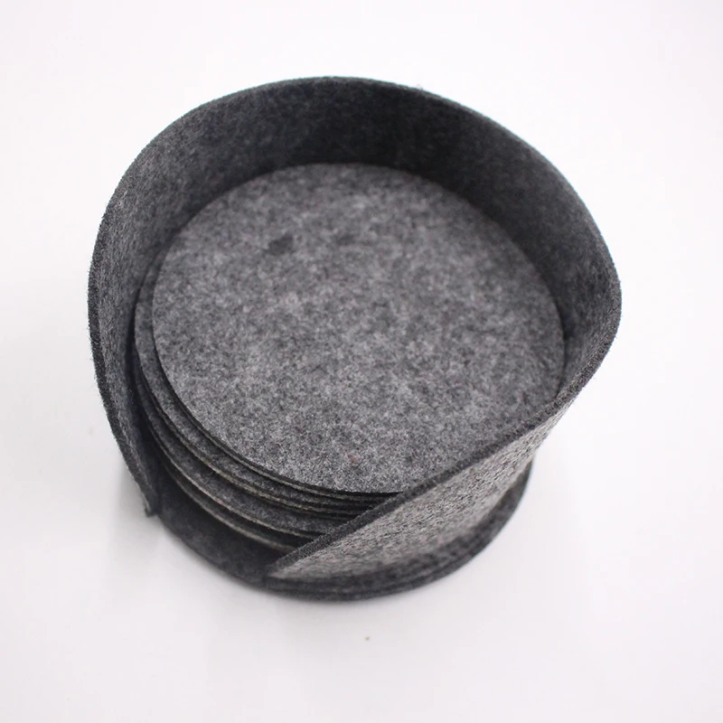 

10 Pcs Felt Drink Coasters Absorbent Round Coasters Multipurpose Drink Coaster Set With PVC Anti Slip Dot Backing For Home Bar