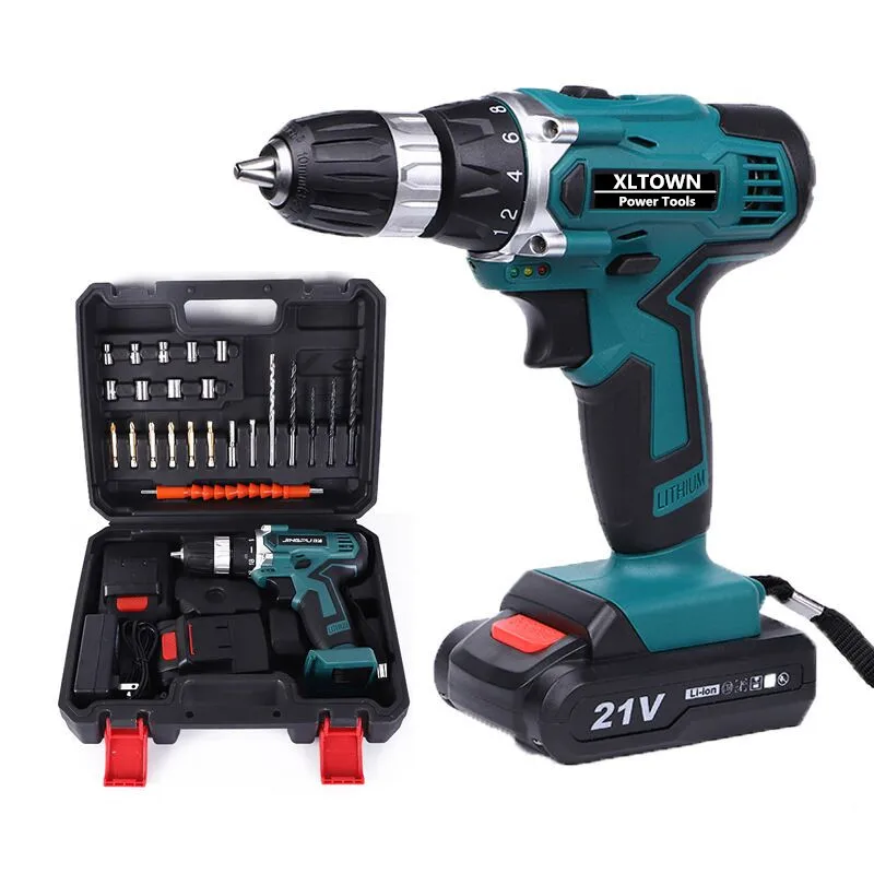 

XLTOWN 16.8/21V electric screwdriver With 2 battery home cordless electric screwdriver hand drill lithium battery power tools