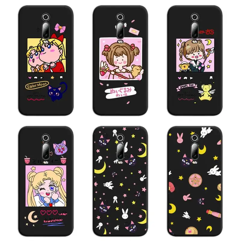 

cute Sailor Moon Phone Case For Redmi 9A 9 8A Note 11 10 9 8 8T Pro Max K20 K30 K40 Pro