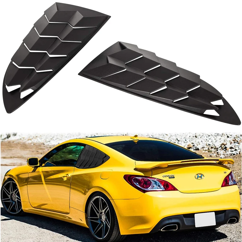 Side Window Louvers for Hyundai Genesis Coupe 2010- 2016 Windshield Sun Shade Cover Matte Black -Pair Car Sun Protector Window