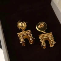 fashion france famous brand designer brass 18k gold earrings for women fancy jewelry high quality runway goth boho trend