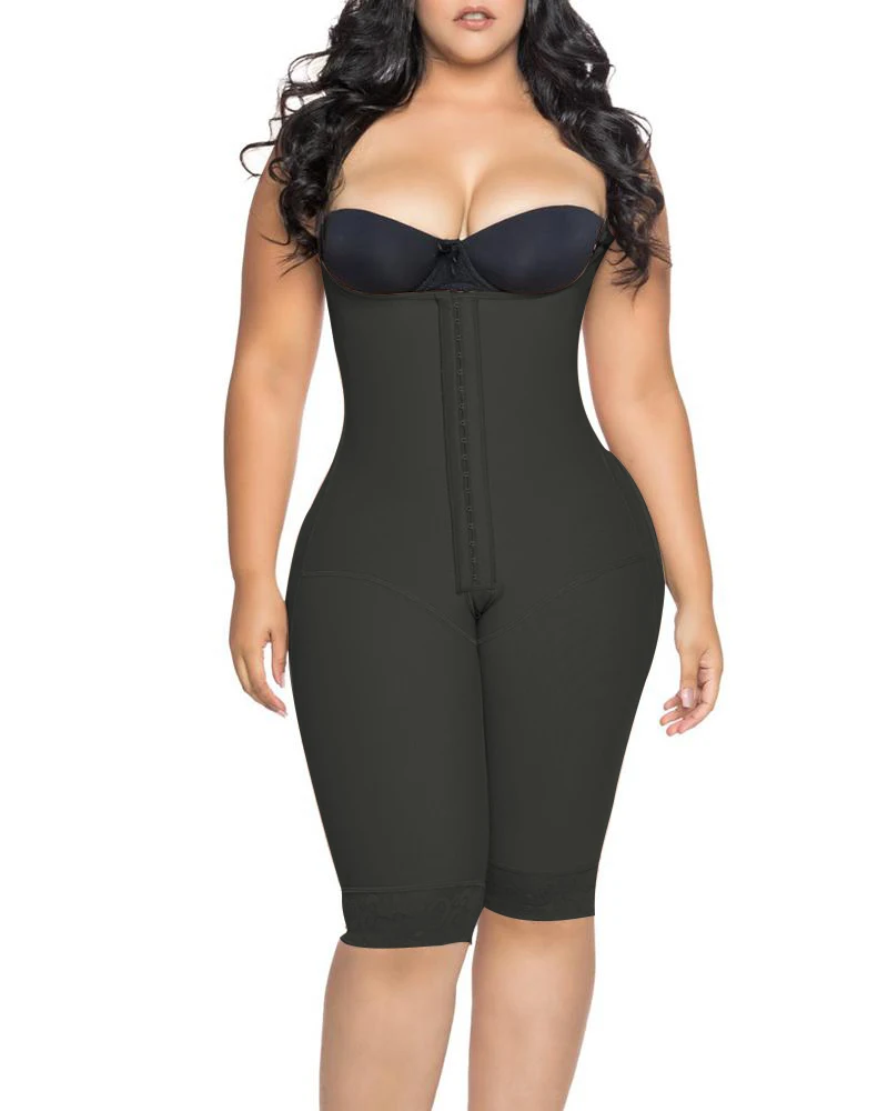 Women's Corset Knee Length Underbust Body Shaper Fajas For Postpartum Girdle Waist Trainer Sexy Lingerie