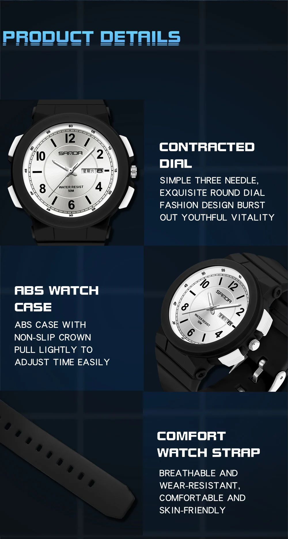 SANDA New New Casual Women's Watches Waterproof Fashion Quartz Watch Women Wristwatches for Female Clock Relogio Feminino 2023