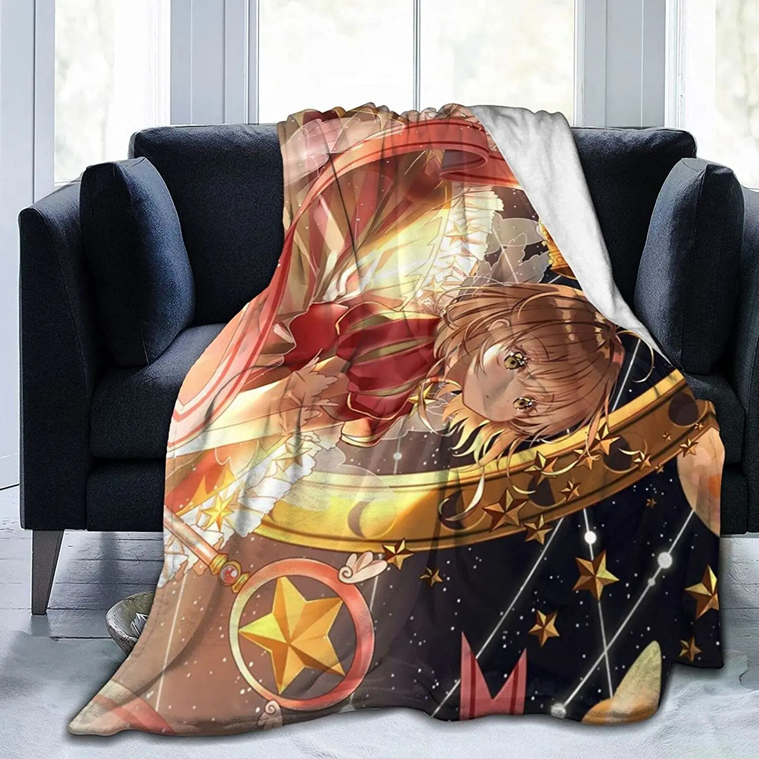 

Sakura Kinomoto Fluffy Soft and Comfortable Blanket, Anime Warm Embrace of Sympathy