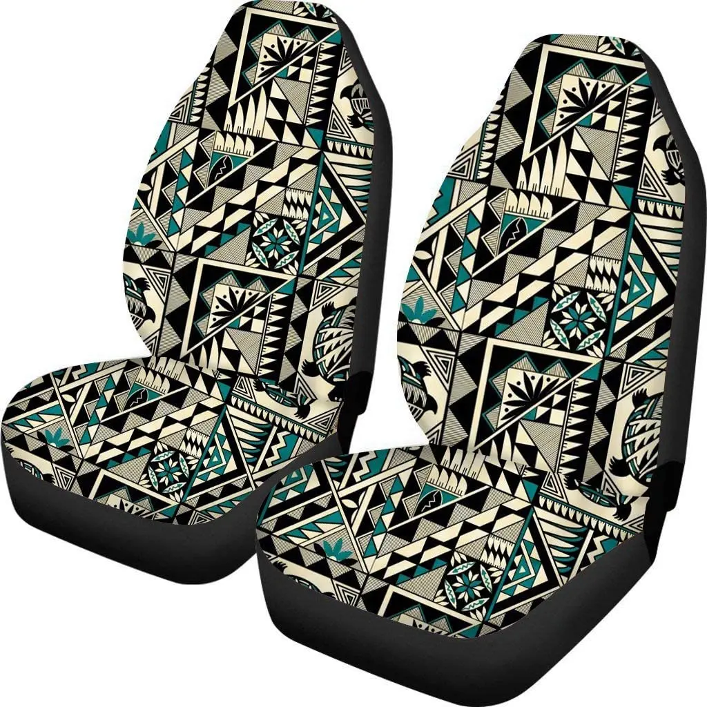 

2 Piece African Vintage Pattern Universal Fit Cars Interior Seat Protector Cover Front Car Seats Covers