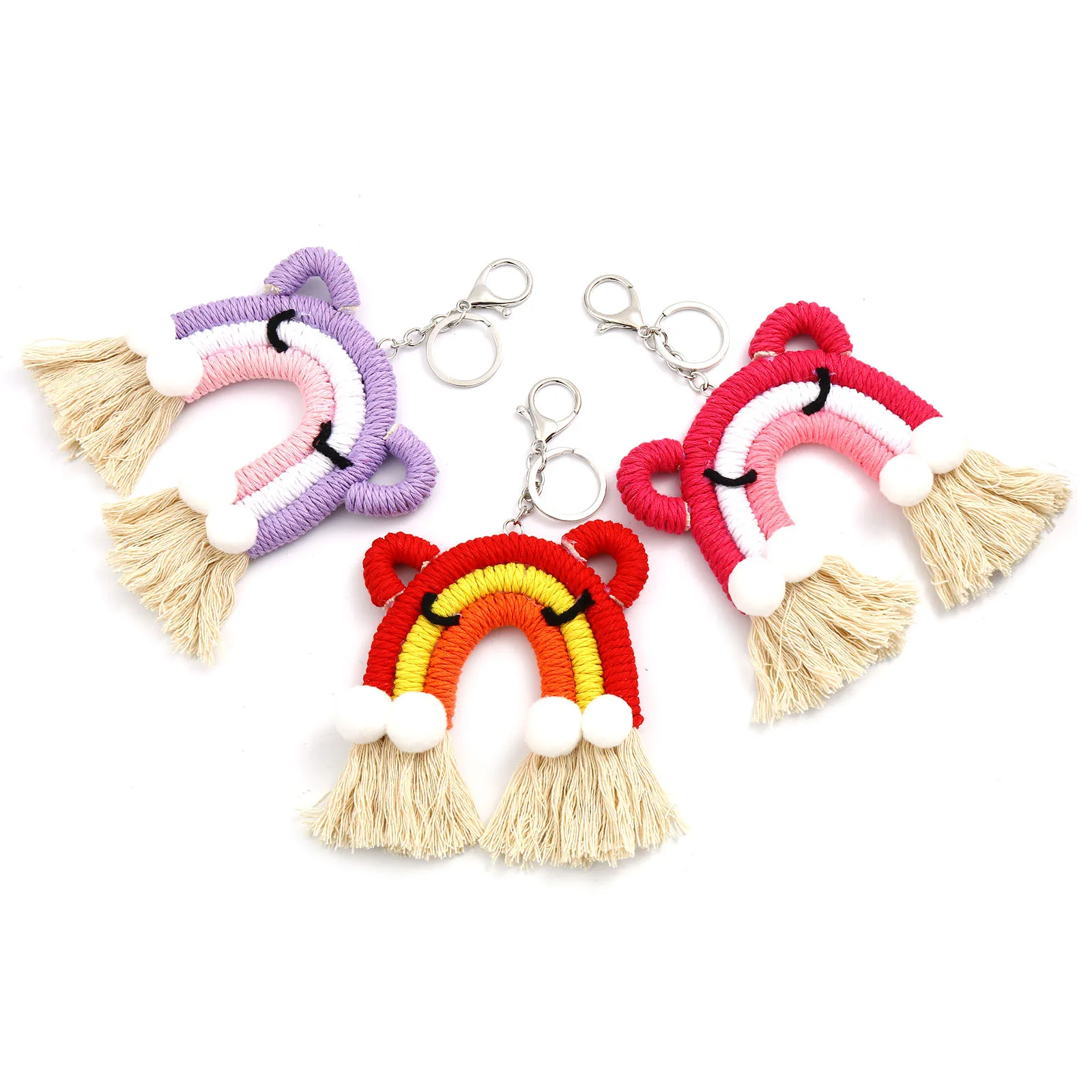 

Kawaii Cotton Weather Collection Keychain & Keyring Silver Tone Multicolor Rainbow Keychain For Women Gifts 19cm, 1 Piece