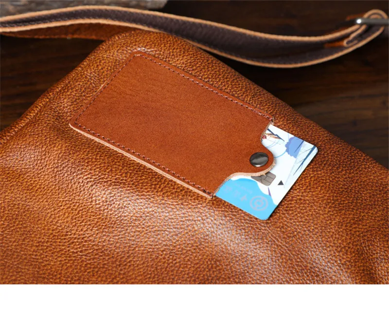 Simple vintage first layer cowhide men's shoulder bag outdoor daily natural organizer genuine leather youth small messenger bag