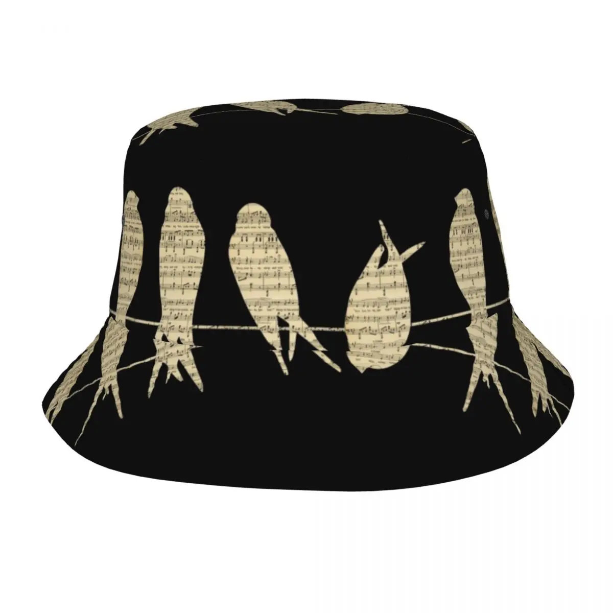

Bird Notes Unisex Casual Sun Hat Bucket Hat for Men Women Bob Hip Hop Caps Summer Fisherman Hat Panama