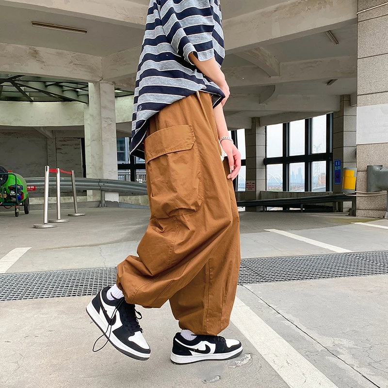 

Брюки-карго мужские прямые свободного покроя, хлопок, большие карманы, повседневные брюки оверсайз, уличная одежда, весна-осень 2023