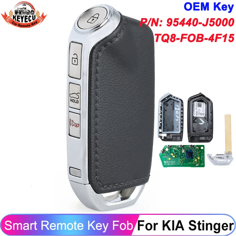 Фото KEYECU OEM P/N: 95440-J5000 FCC: TQ8-FOB-4F15 безключевой 4 кнопки для KIA Stinger 2018 2019 2020 дистанционное управление Автомобильный ключ 95440J5000 №1