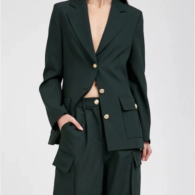 Cool Suit Women's Pantsuit Lapel Handsome Sets of Women 2 Pieces Elegant Blazer Suits Clothing Pant Set