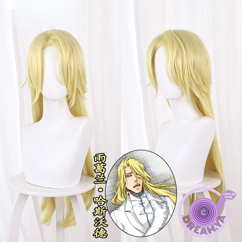 

Парик для косплея аниме Jugram Haschwalth отбеливающий светлый Золотой длиной 80 см термостойкие синтетические волосы на Хэллоуин ролевые игры + шапочка для парика