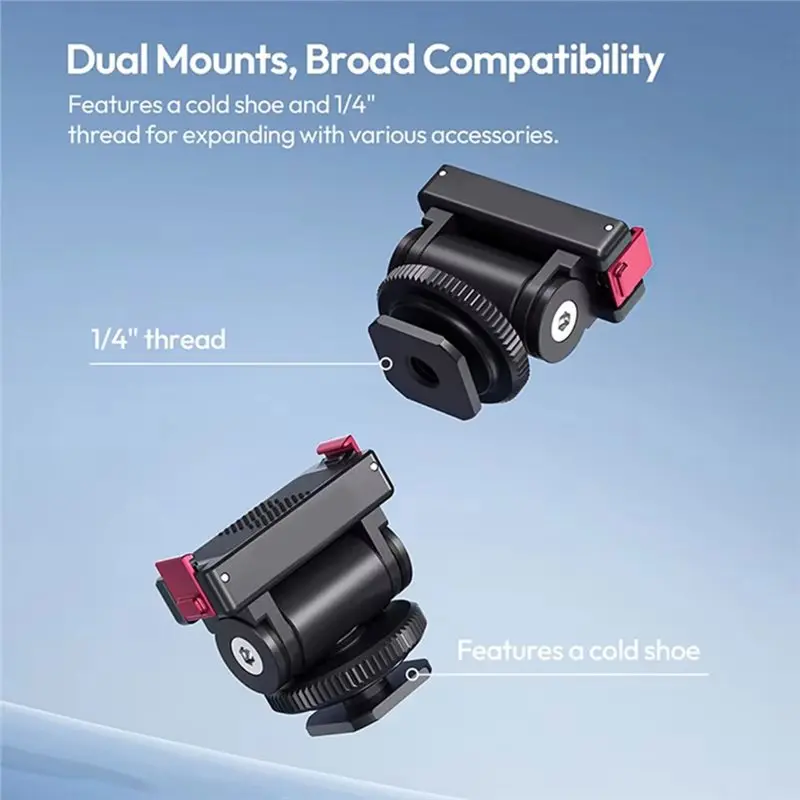 Фото Крепление OA27 Quick Release Cold Shoe с винтом 1/4 дюйма для DJI Action 6/Nano, магнитный адаптер для крепления на штатив 180° °   Регулировка наклона №4