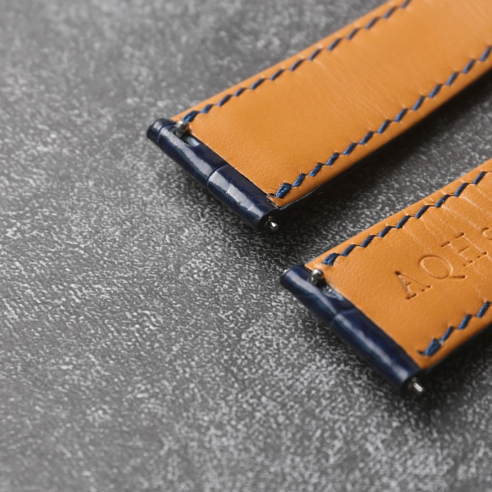 Ремешок ручной работы из американской кожи аллигатора 20 мм быстросъемный мягкий